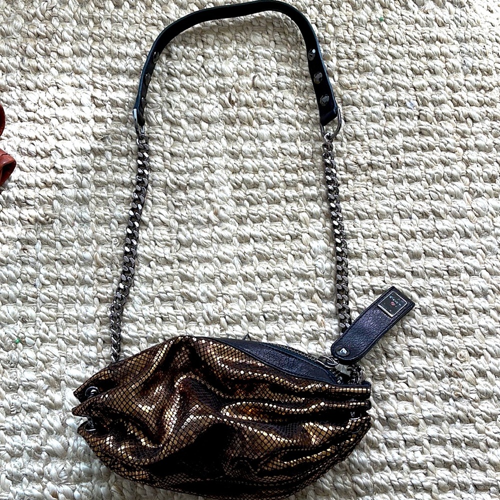 Michele Snakeskin Copper Mini Bag